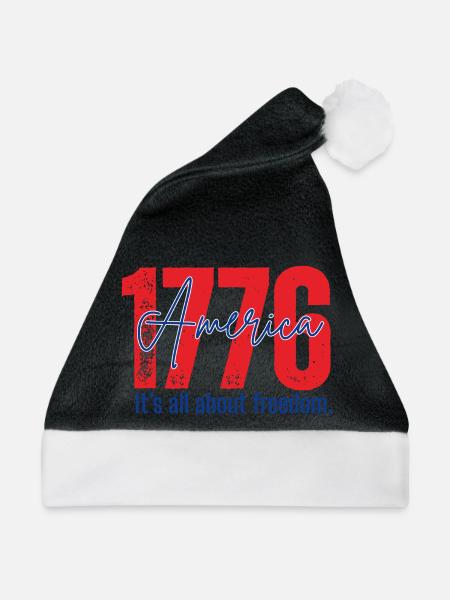 1776 Amerika Freiheit Design - Weihnachtsmütze - Schwarz/Weiß