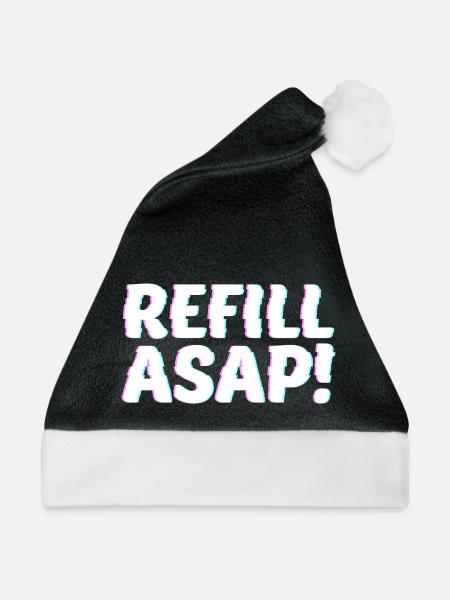 Refill Asap - Weihnachtsmütze - Schwarz/Weiß