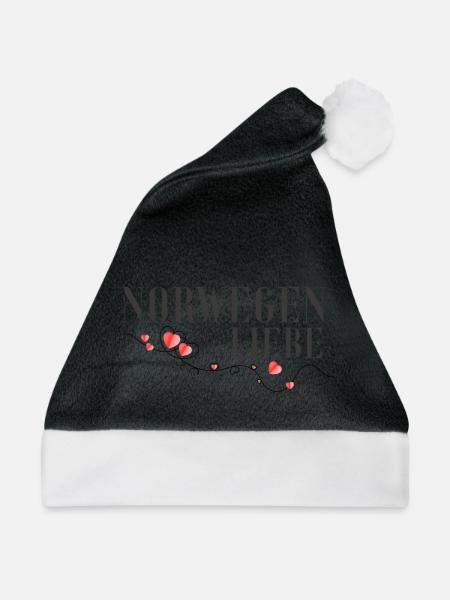 Norwegen Liebe Herzdesign - Weihnachtsmütze - Schwarz/Weiß