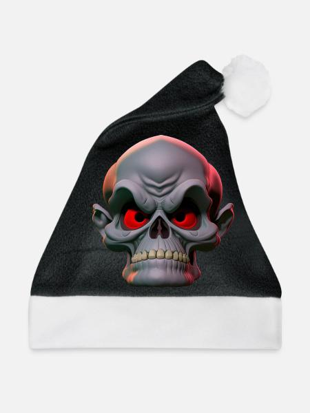 mürrischer Schädel - Weihnachtsmütze - Schwarz/Weiß