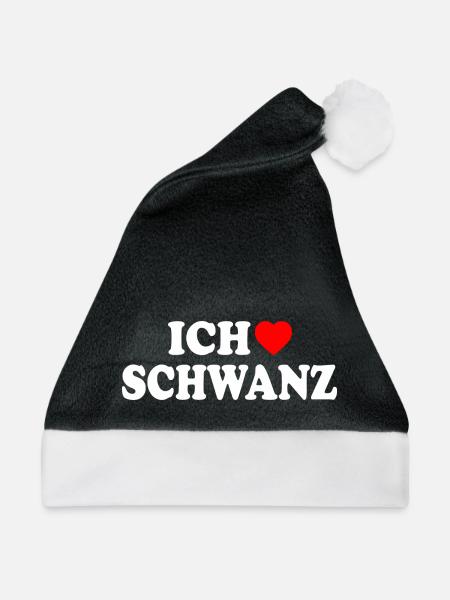 Ich liebe schwanz - Weihnachtsmütze - Schwarz/Weiß - Vorne