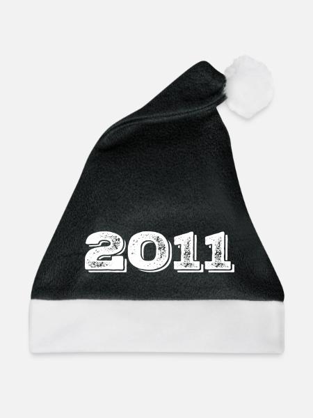 Geburtstagsgeschenk 2011 - 2011 - Weihnachtsmütze - Schwarz/Weiß - Vorne