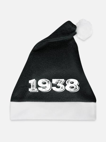 Geburtstagsgeschenk 1938 - 1938 - Weihnachtsmütze - Schwarz/Weiß - Vorne