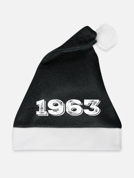 Geburtstagsgeschenk 1963 - 1963 - Weihnachtsmütze - Schwarz/Weiß - Vorne