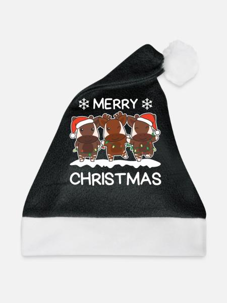Frohe Weihnachten Okapi Heiligabend Okapis - Weihnachtsmütze - Schwarz/Weiß