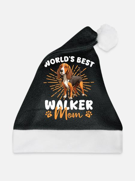 Treeing Walker Coonhound Walker Mom - Weihnachtsmütze - Schwarz/Weiß - Vorne