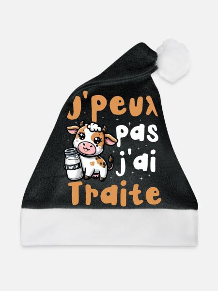 Ich Kann Nicht Ich Behandelte Humor Kuhbauer - Weihnachtsmütze - Schwarz/Weiß - Vorne