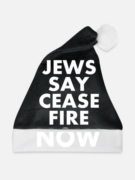 Jews say ceasefire now - Weihnachtsmütze - Schwarz/Weiß