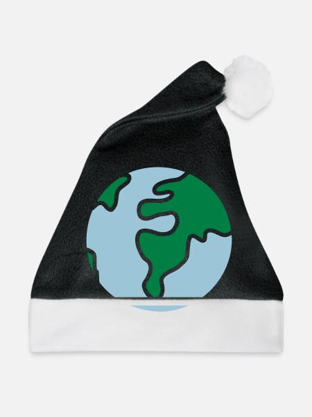 Globus - Welt - Weihnachtsmütze - Schwarz/Weiß