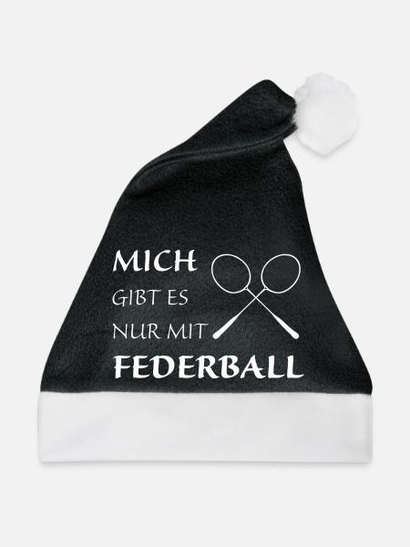 Nur mit Federball - Weihnachtsmütze - Schwarz/Weiß - Vorne