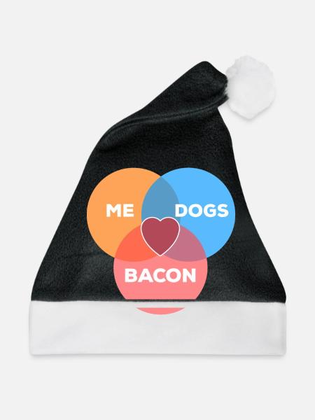 me + Hunde + Speck - Weihnachtsmütze - Schwarz/Weiß