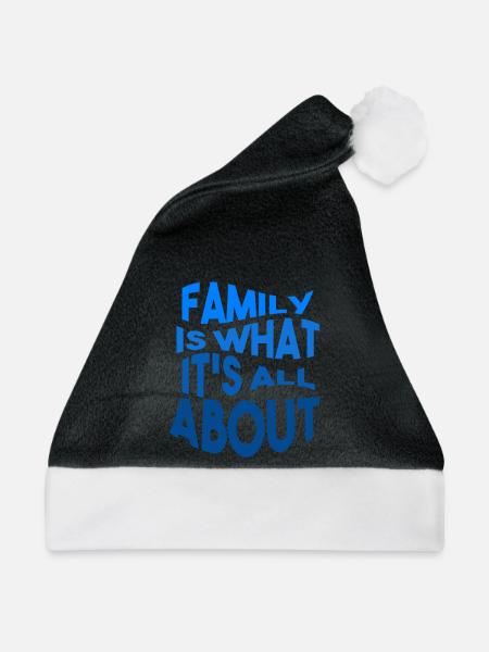 Family - Love - Weihnachtsmütze - Schwarz/Weiß - Vorne