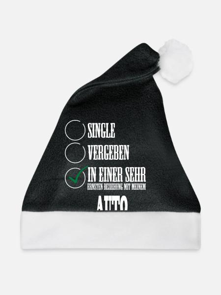 In einer Beziehung mit meinem Auto! - Weihnachtsmütze - Schwarz/Weiß - Vorne