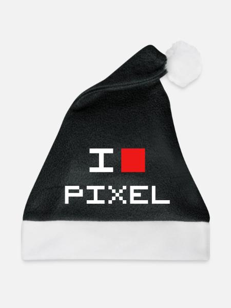 I LOVE PIXEL - Weihnachtsmütze - Schwarz/Weiß