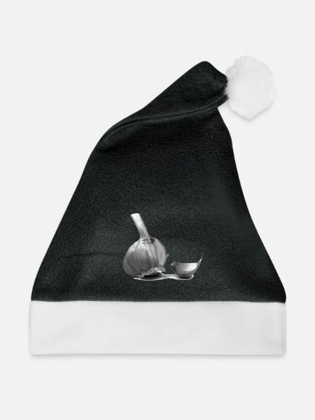 Knoblauch - Weihnachtsmütze - Schwarz/Weiß