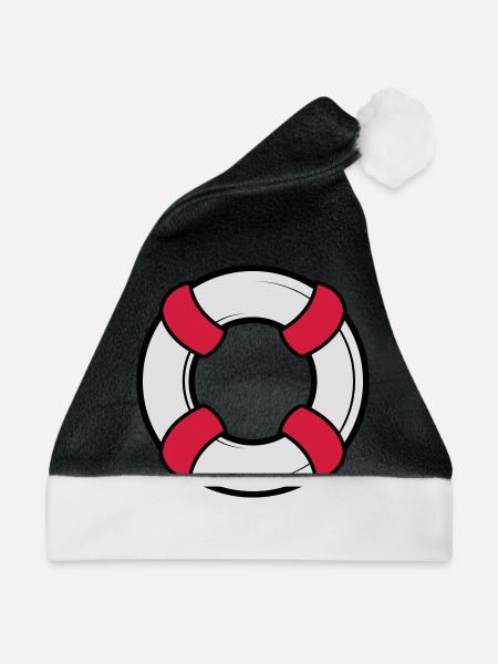 Rettungsring - Weihnachtsmütze - Schwarz/Weiß