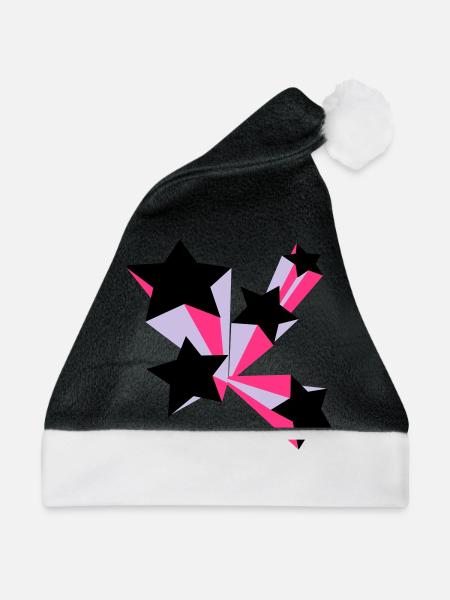Sterne 3D - Weihnachtsmütze - Schwarz/Weiß
