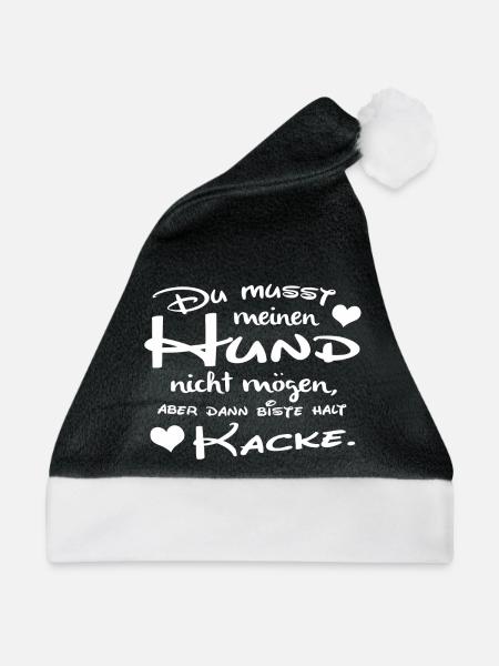 Meinen Hund mögen - Weihnachtsmütze - Schwarz/Weiß