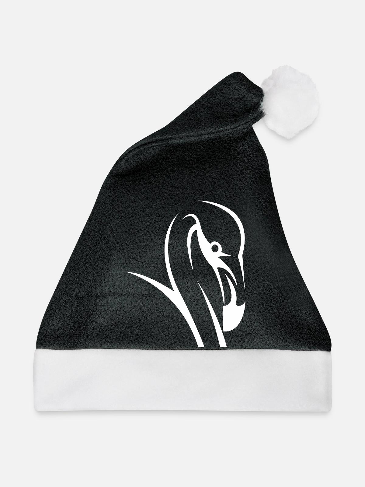 flamingo - Weihnachtsmütze - Schwarz/Weiß - Vorne