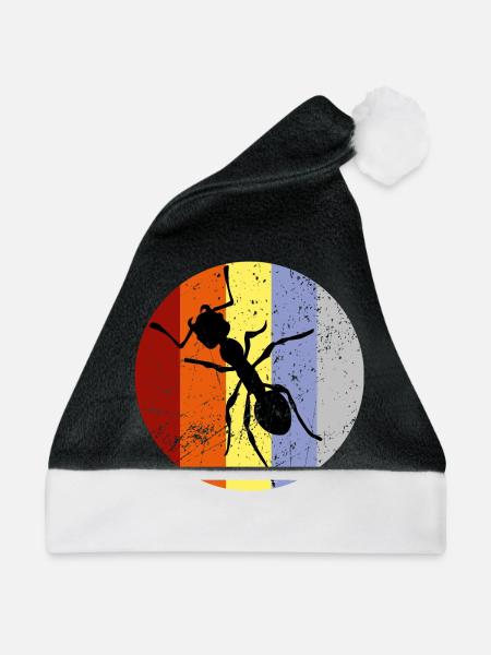 Retro Ameise - Weihnachtsmütze - Schwarz/Weiß