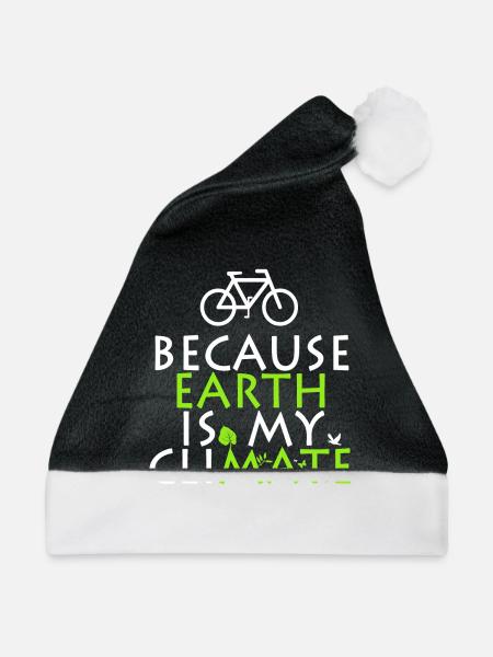Bicycle because earth is my cliMATE - Weihnachtsmütze - Schwarz/Weiß