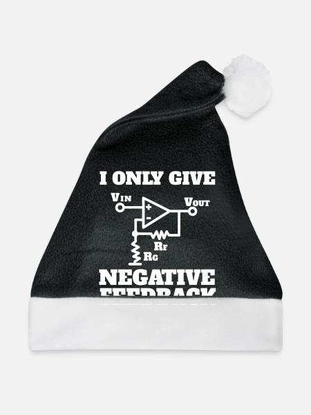 Lustiges Feedback Tshirt Negatives Feedback - Weihnachtsmütze - Schwarz/Weiß - Vorne
