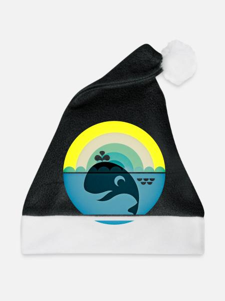 Wal - Weihnachtsmütze - Schwarz/Weiß