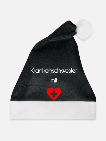 Krankenschwester - Weihnachtsmütze - Schwarz/Weiß