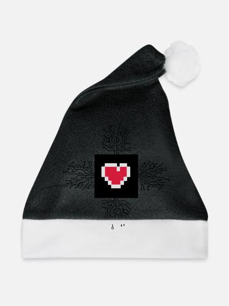 cpu_heart_02 - Weihnachtsmütze - Schwarz/Weiß
