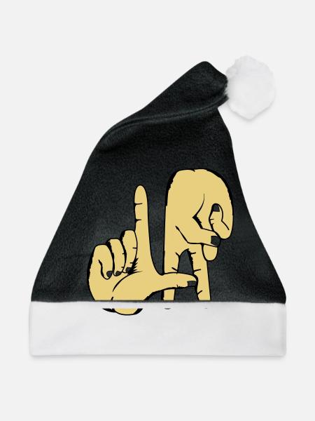 los_angeles_handzeichen_2 - Weihnachtsmütze - Schwarz/Weiß