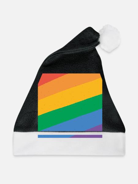 LGBT Regenbogenfahne - Weihnachtsmütze - Schwarz/Weiß