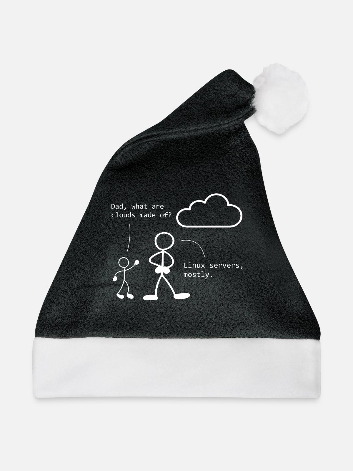 Cloud Witz ITler Programmierer Computerfachmann - Weihnachtsmütze - Schwarz/Weiß - Vorne