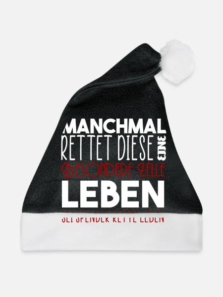 Blutspende Leben retten Spender Knochenmarkspende - Weihnachtsmütze - Schwarz/Weiß