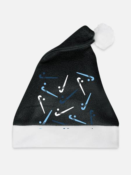 kleine Hockeyschläger blau - Weihnachtsmütze - Schwarz/Weiß
