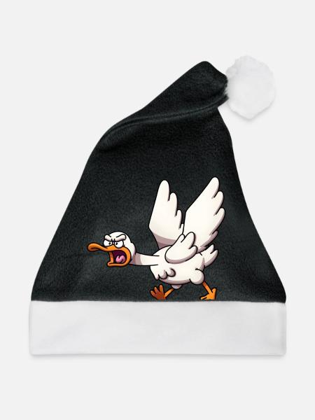 Angreifende Gans - Weihnachtsmütze - Schwarz/Weiß