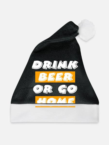 Bier - Weihnachtsmütze - Schwarz/Weiß