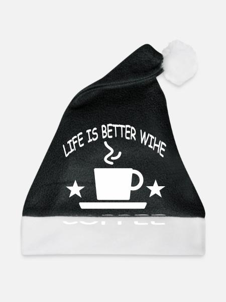 Kaffee - Weihnachtsmütze - Schwarz/Weiß