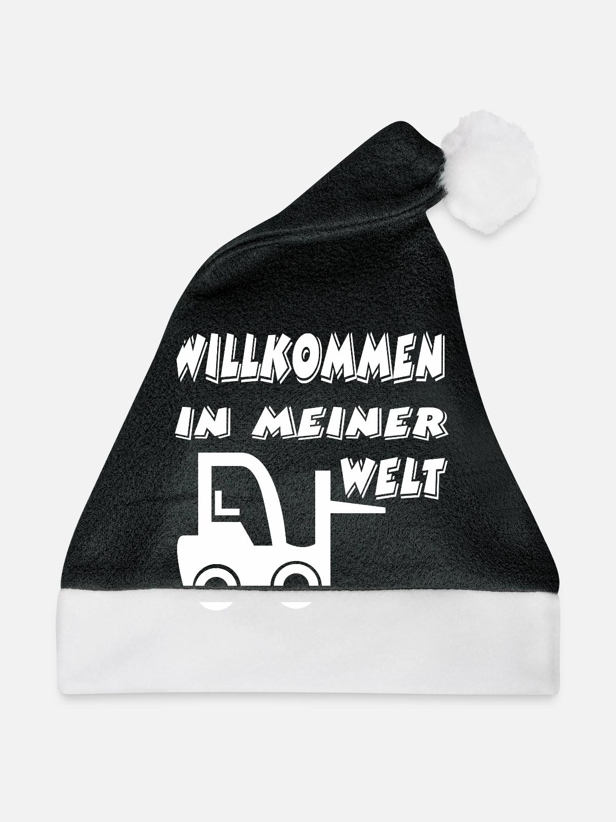Gabelstapler - Weihnachtsmütze - Schwarz/Weiß - Vorne