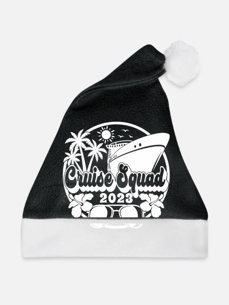 Cruise Squad 2023 Cruising Family Friends Urlaub - Weihnachtsmütze - Schwarz/Weiß - Vorne