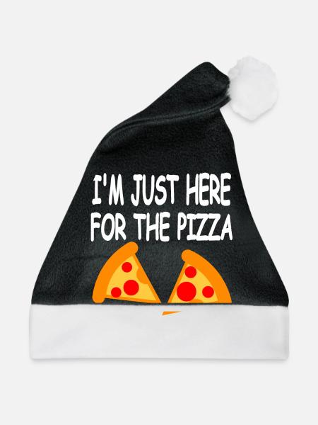 Pizza - Weihnachtsmütze - Schwarz/Weiß