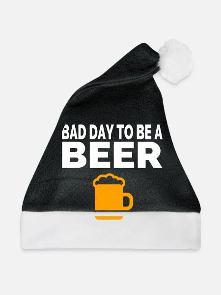 Bier - Weihnachtsmütze - Schwarz/Weiß
