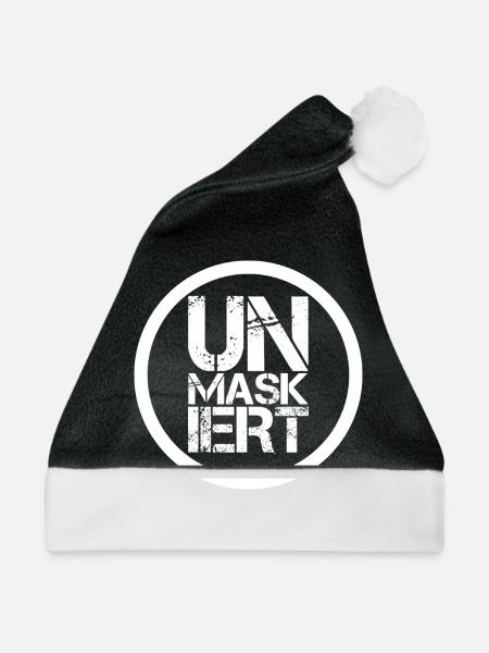 UN MASK IERT - Unmaskiert - Demaskiert. NEUER HIT! - Weihnachtsmütze - Schwarz/Weiß - Vorne