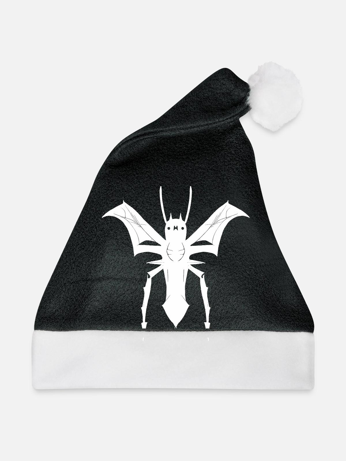 Fliegende Spinne - Weihnachtsmütze - Schwarz/Weiß - Vorne