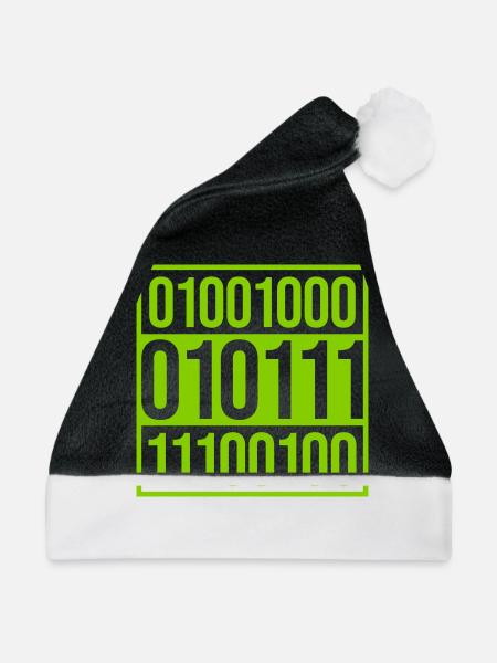 Binär Code Programm Sprache - Weihnachtsmütze - Schwarz/Weiß