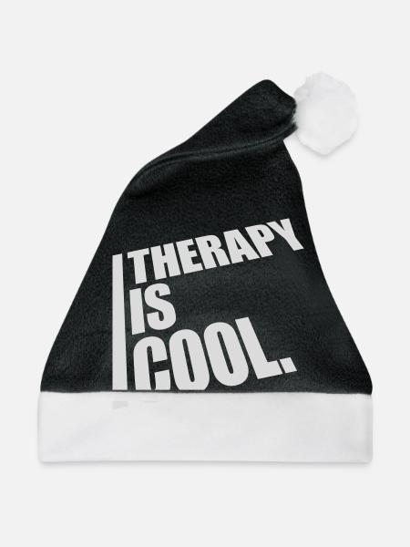 therapy is cool Zitat - Weihnachtsmütze - Schwarz/Weiß