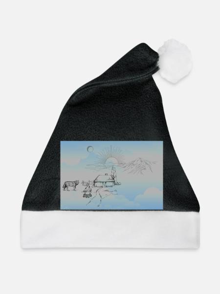 Nature - Weihnachtsmütze - Schwarz/Weiß