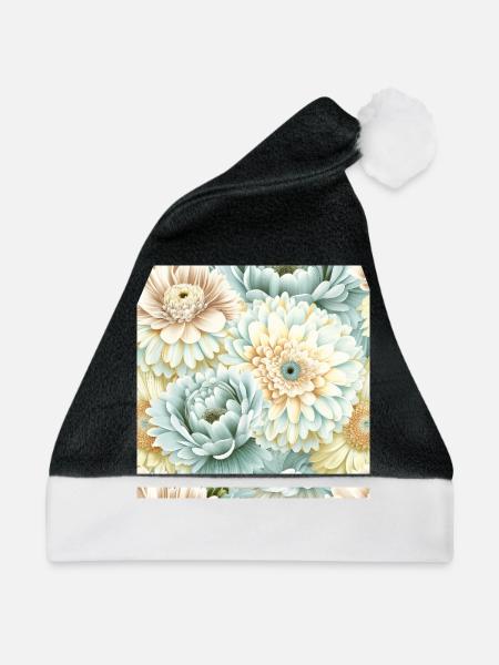 Floral Design 3 - Weihnachtsmütze - Schwarz/Weiß