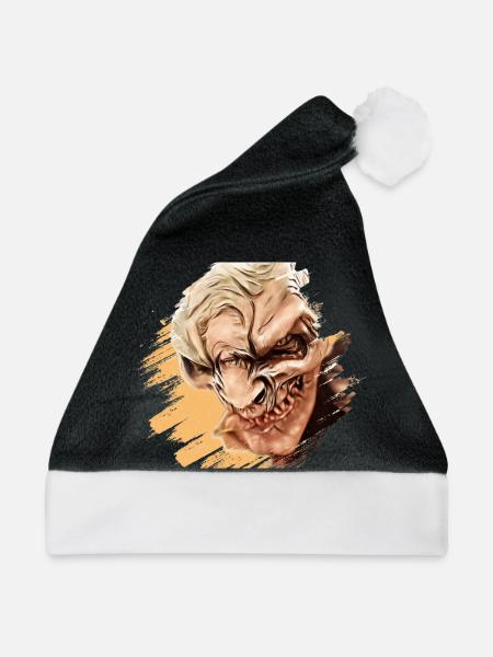 Krampus Percht Teufel 2322 - Weihnachtsmütze - Schwarz/Weiß