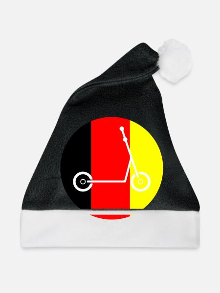 E-Scooter E-Roller Scooter - Weihnachtsmütze - Schwarz/Weiß