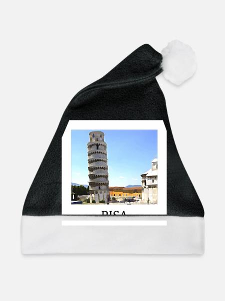 Pisa - Weihnachtsmütze - Schwarz/Weiß - Vorne